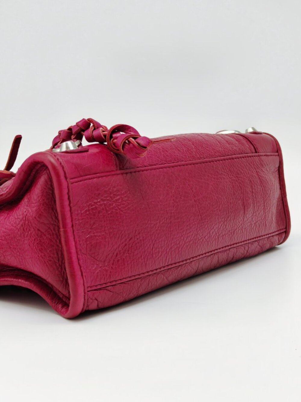 Balenciaga Motocross First Mini City Magenta Pink Leather Crossbody Shoulder Bag - Picture 6 of 13